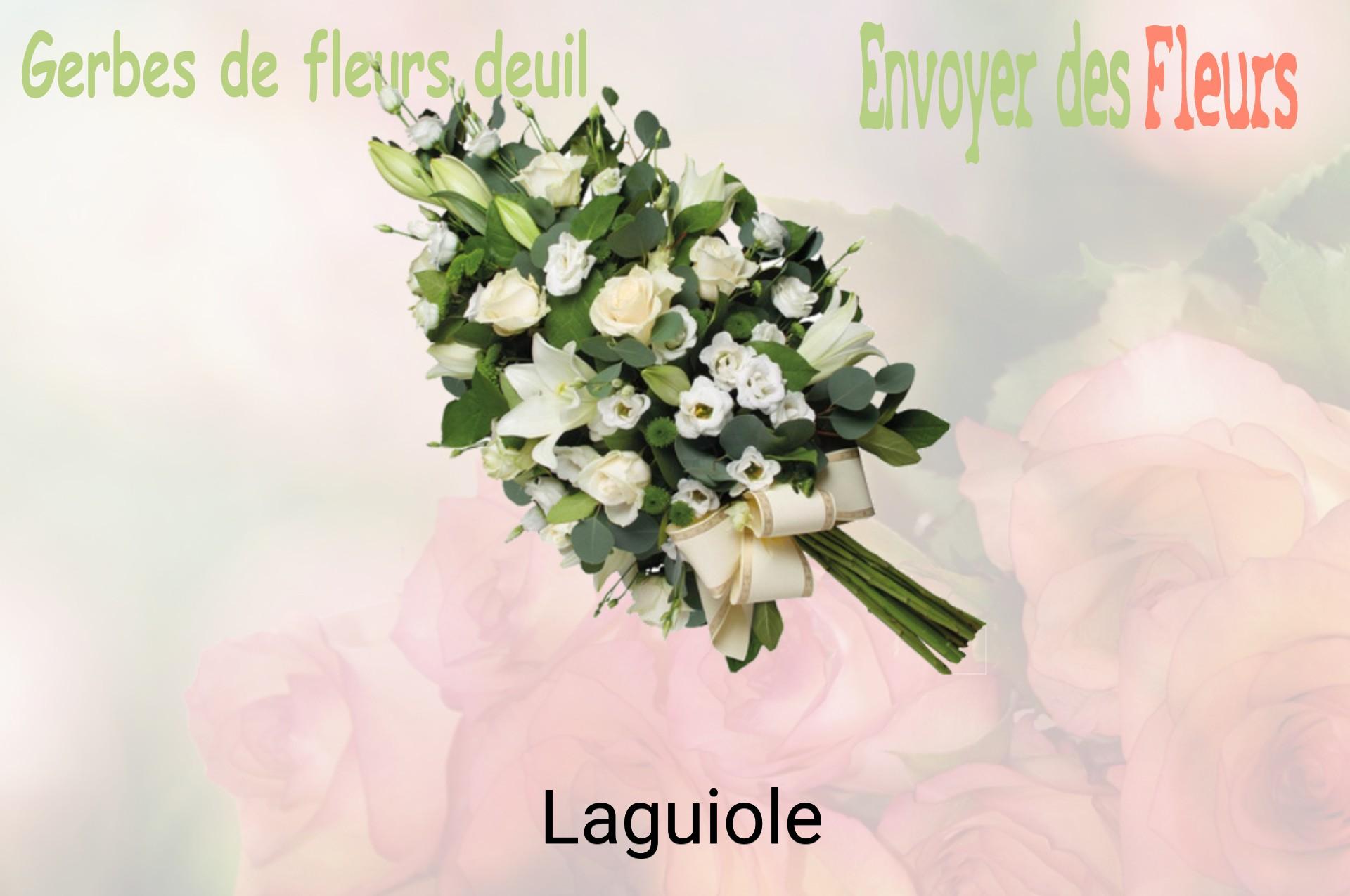 Gerbe de fleurs de deuil livrée à Laguiole